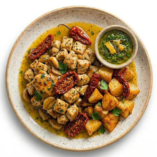Spanish Pollo Al Ajillo (Garlic Chicken) With Paprika Roasted Potatoes